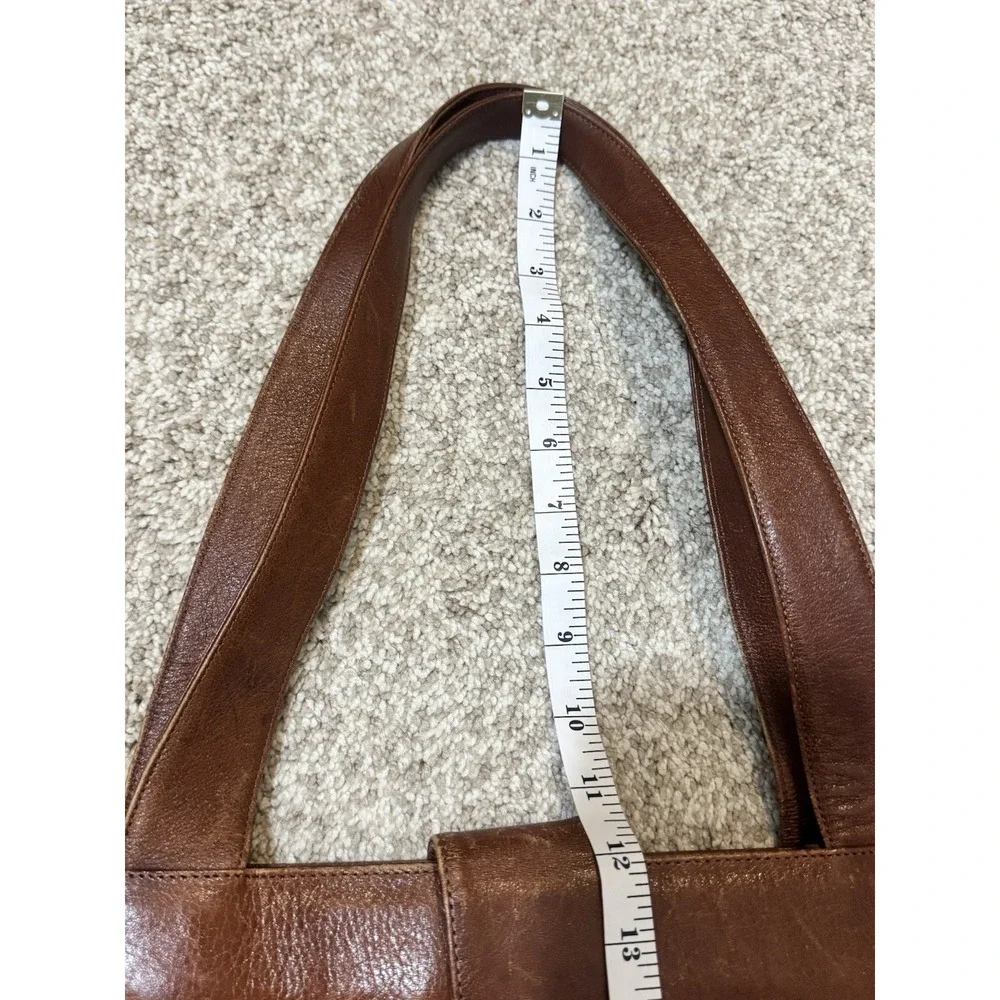Renoma Paris Seoul Brown Leather Hobo Strap Flap‎ Purse